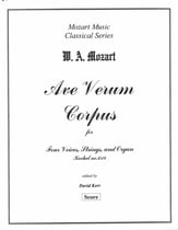 Ave Verum Corpus Kochel No. 648 Orchestra sheet music cover